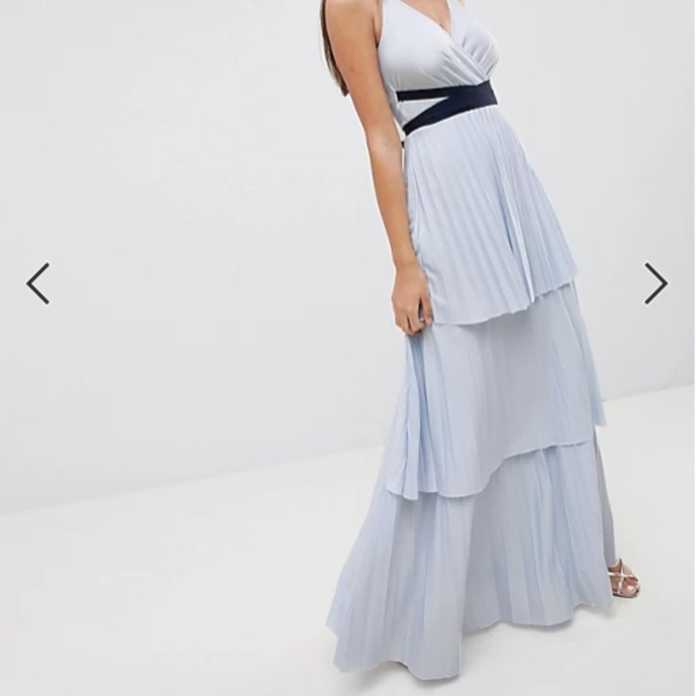Brand New with Tag ASOS DESIGN tiered pleated maxi dress